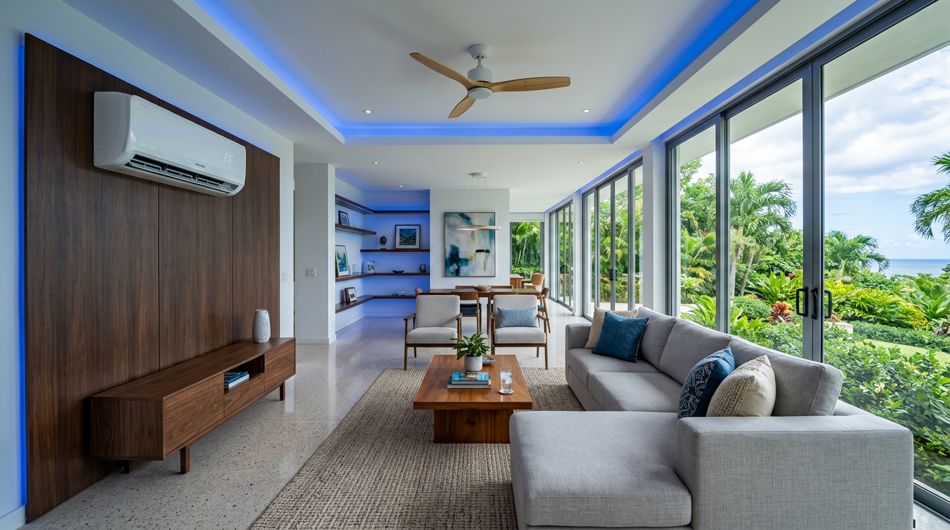 Modern Jamaican home with premium air conditioning